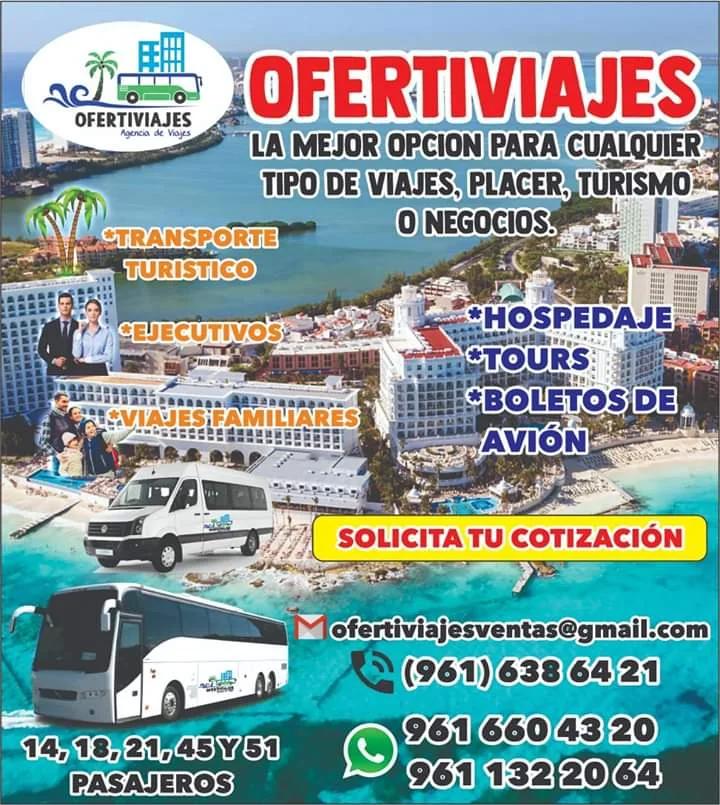 Ofertiviajes, agencia de viajes en Caminera, Tuxtla Gutiérrez